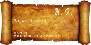 Major Ingrid névjegykártya